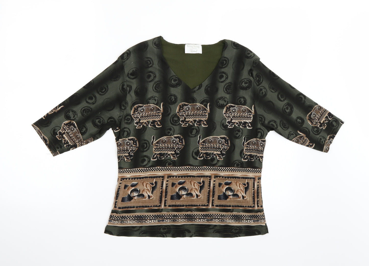 Wing shing Womens Green   Basic T-Shirt Size 36