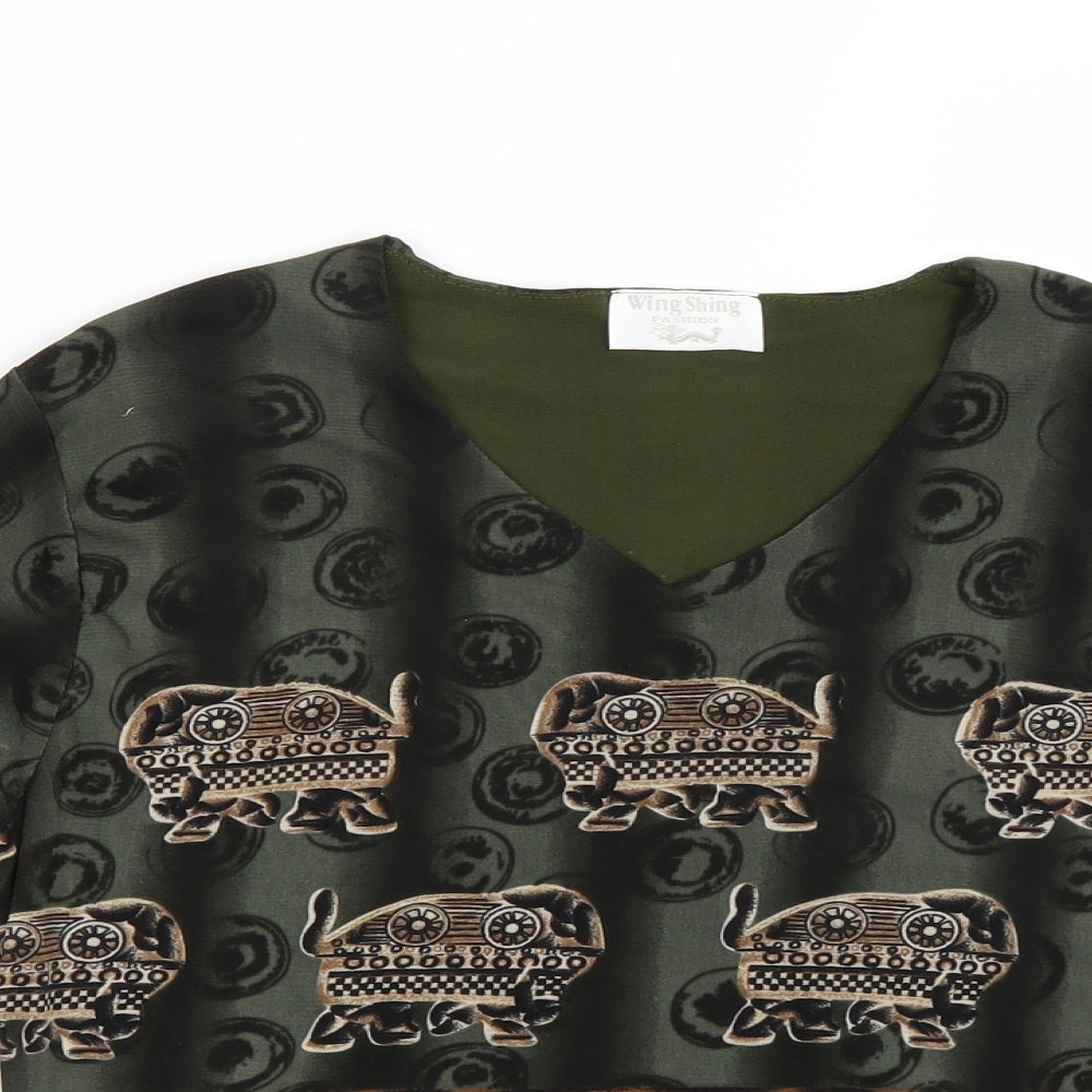 Wing shing Womens Green   Basic T-Shirt Size 36