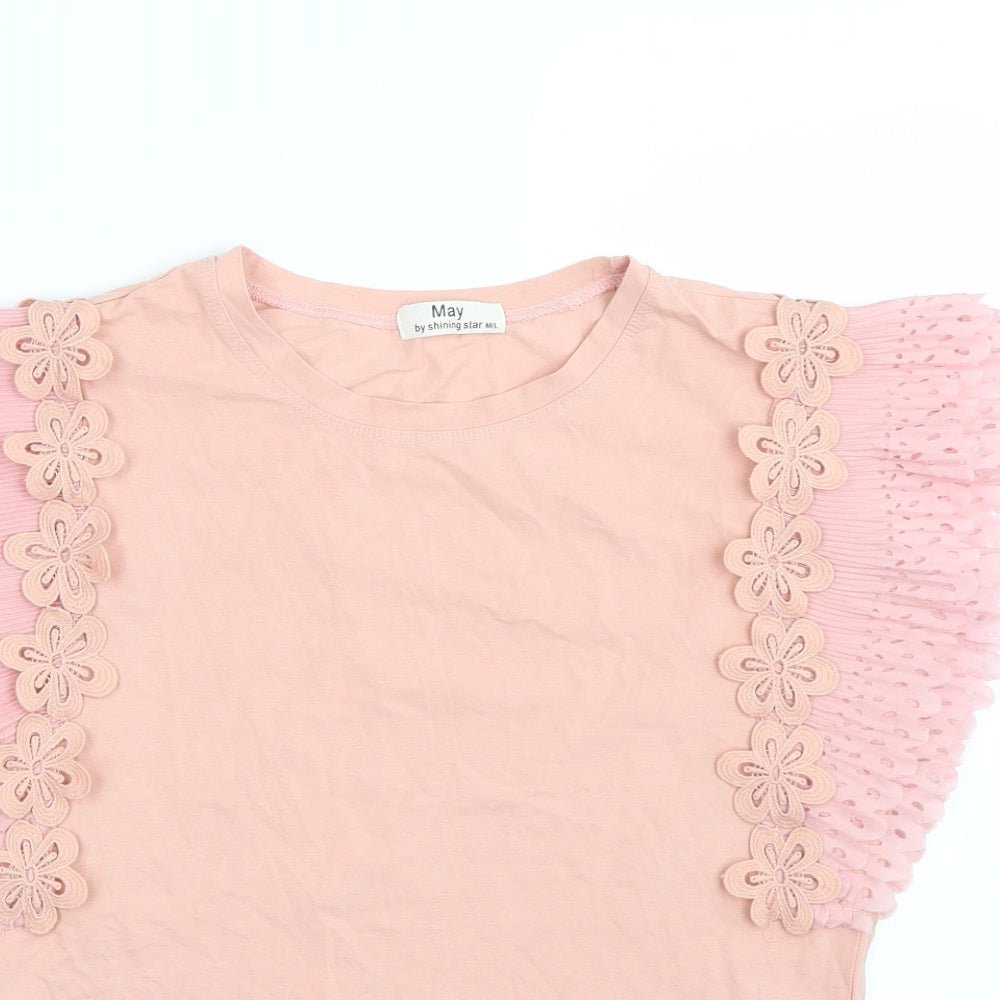 Shining star Womens Pink   Basic T-Shirt Size M