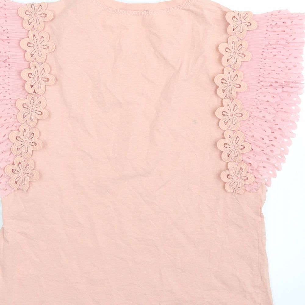Shining star Womens Pink   Basic T-Shirt Size M