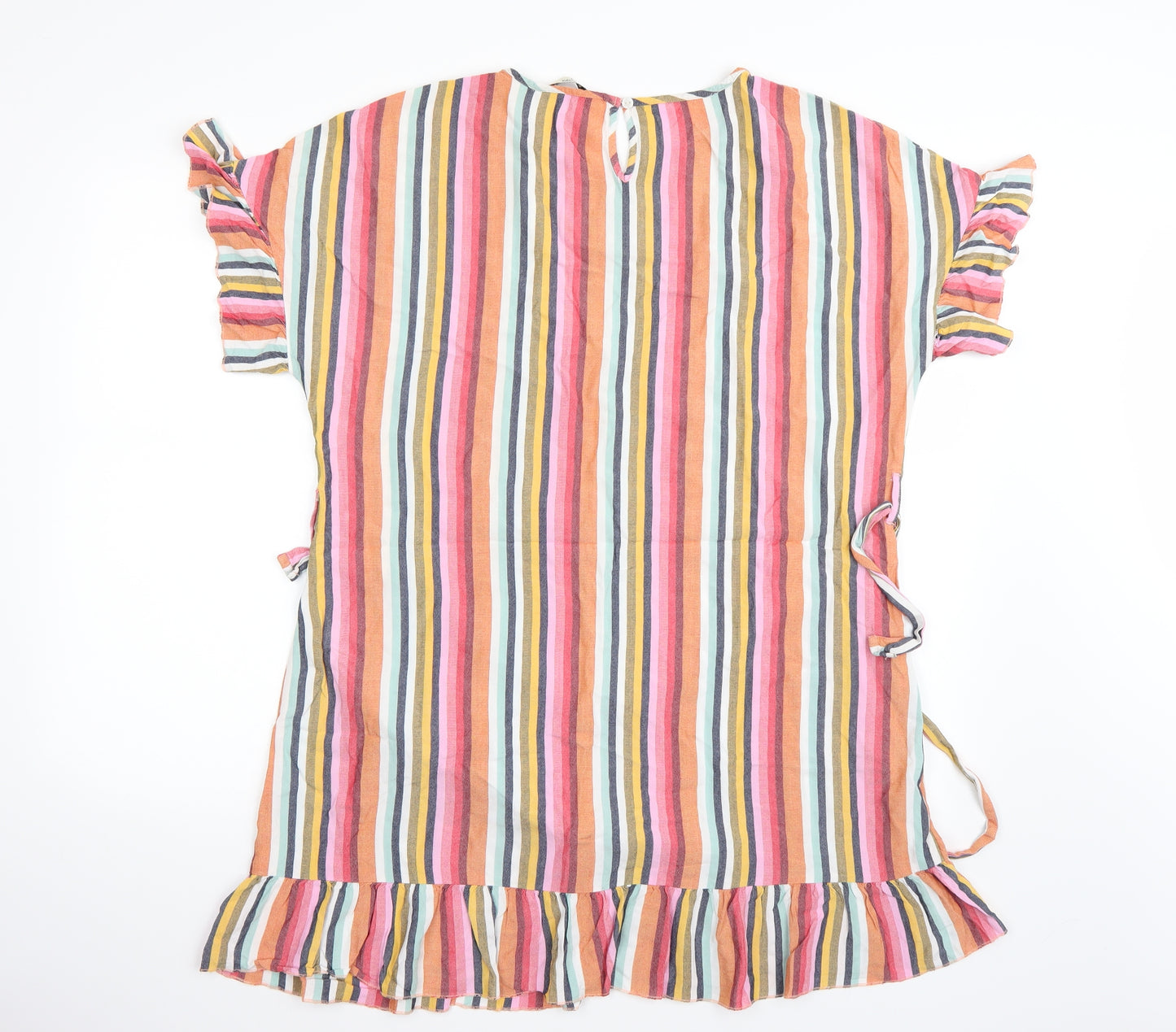 Papaya Womens Pink Striped  Basic T-Shirt Size 14
