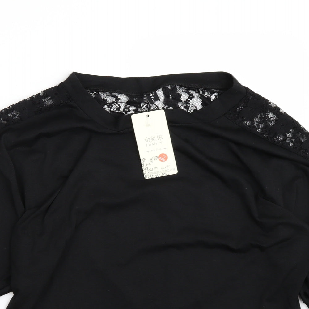Jin mei yi Womens Black   Basic T-Shirt Size L