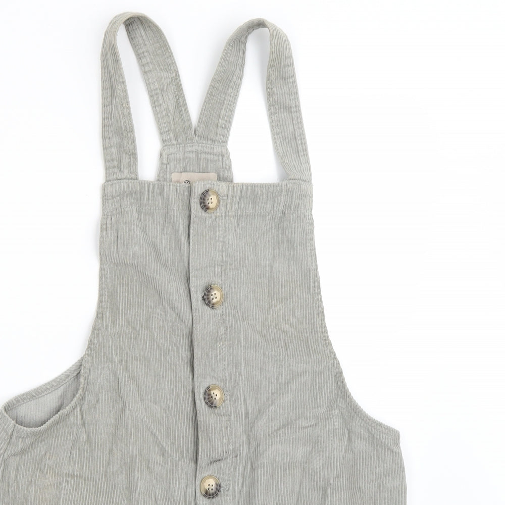 Denim & Co. Womens Grey   Dungaree One-Piece Size 14