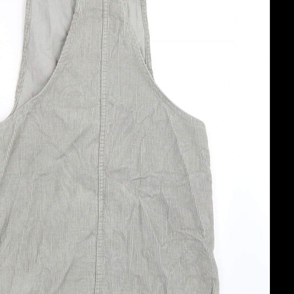 Denim & Co. Womens Grey   Dungaree One-Piece Size 14