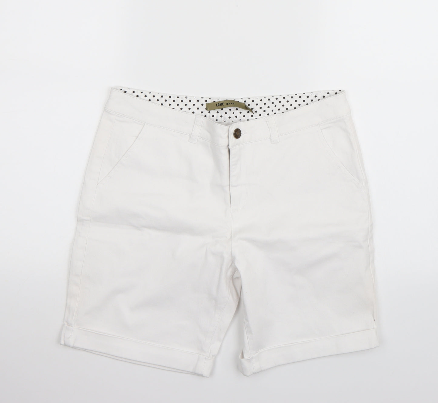 Love jeans Womens White   Chino Shorts Size 12