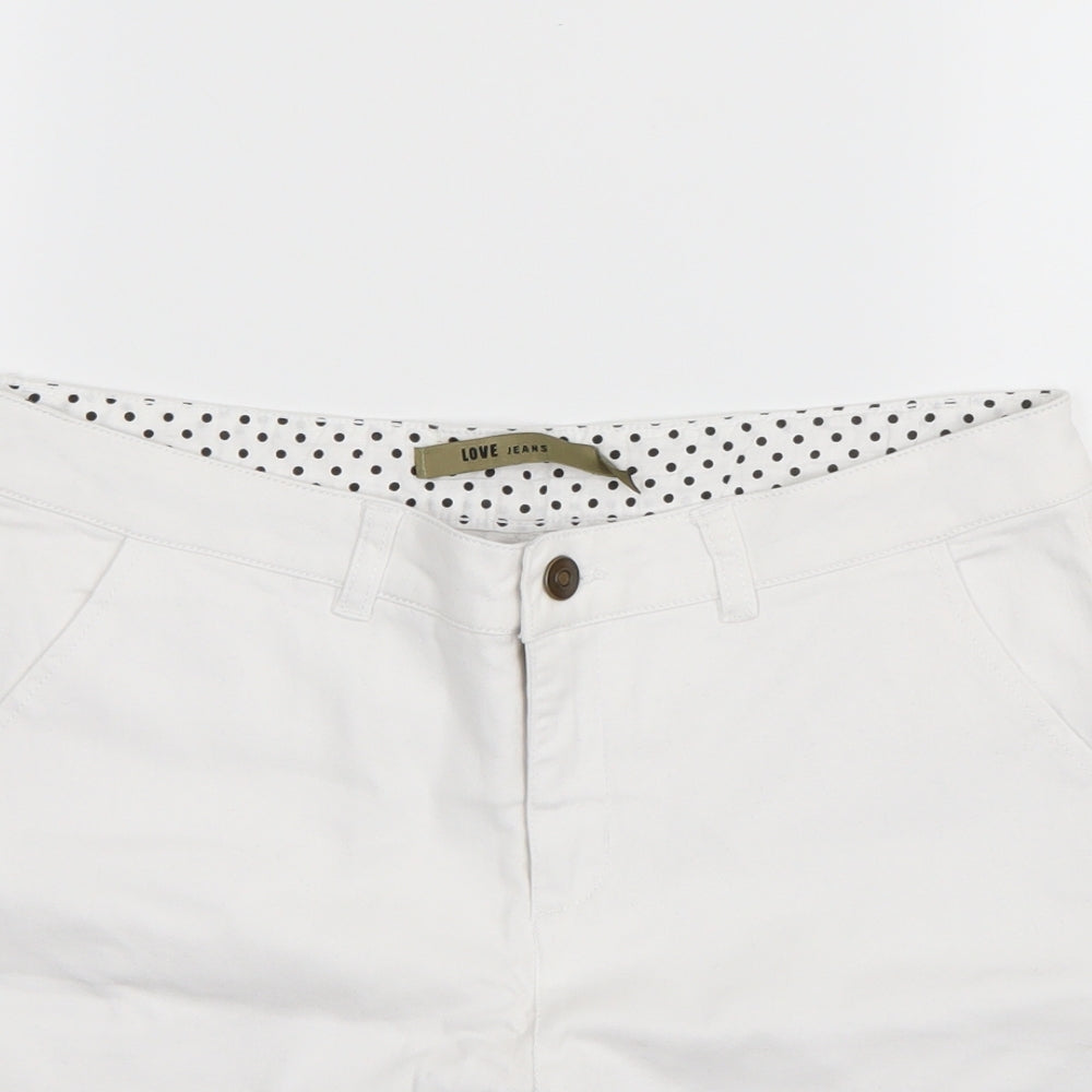 Love jeans Womens White   Chino Shorts Size 12