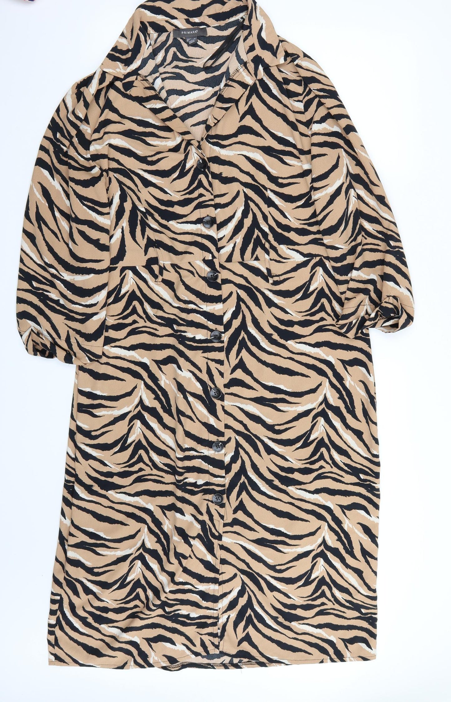 Primark Womens Brown Animal Print  A-Line  Size 18