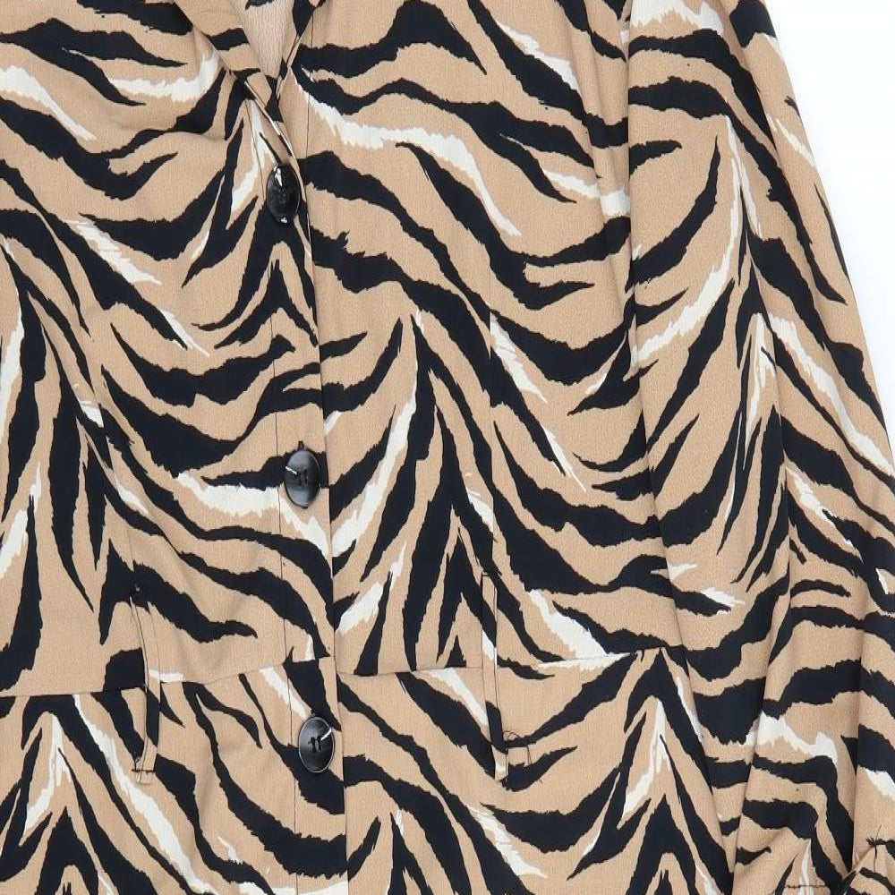 Primark Womens Brown Animal Print  A-Line  Size 18