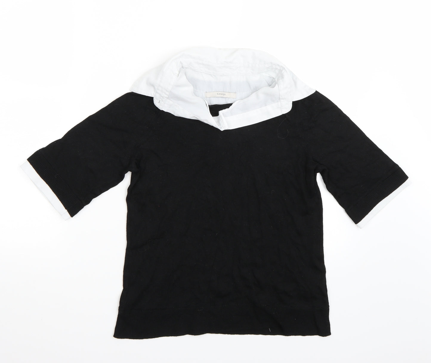 George Womens Black   Basic T-Shirt Size 8