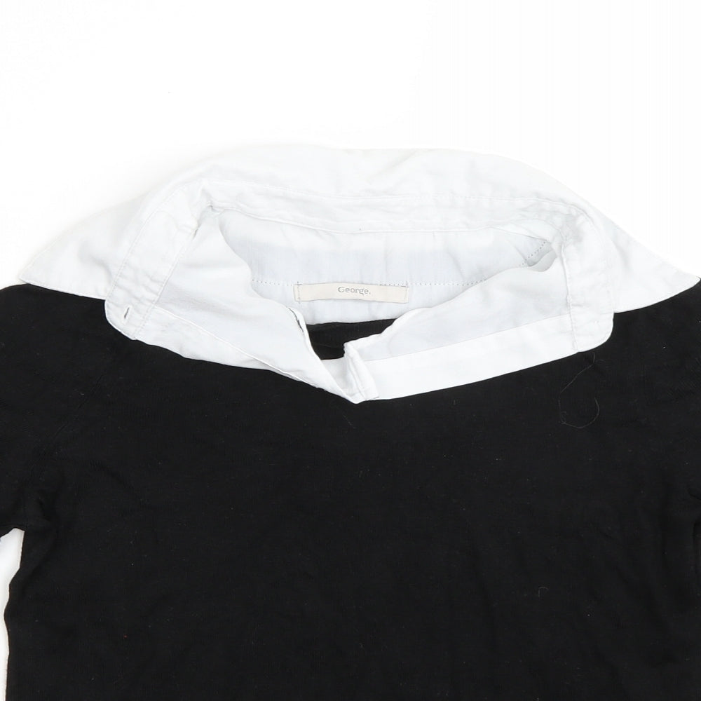 George Womens Black   Basic T-Shirt Size 8