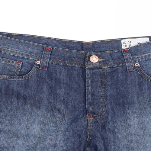 Denim & Co. Mens Blue   Bermuda Shorts Size 34