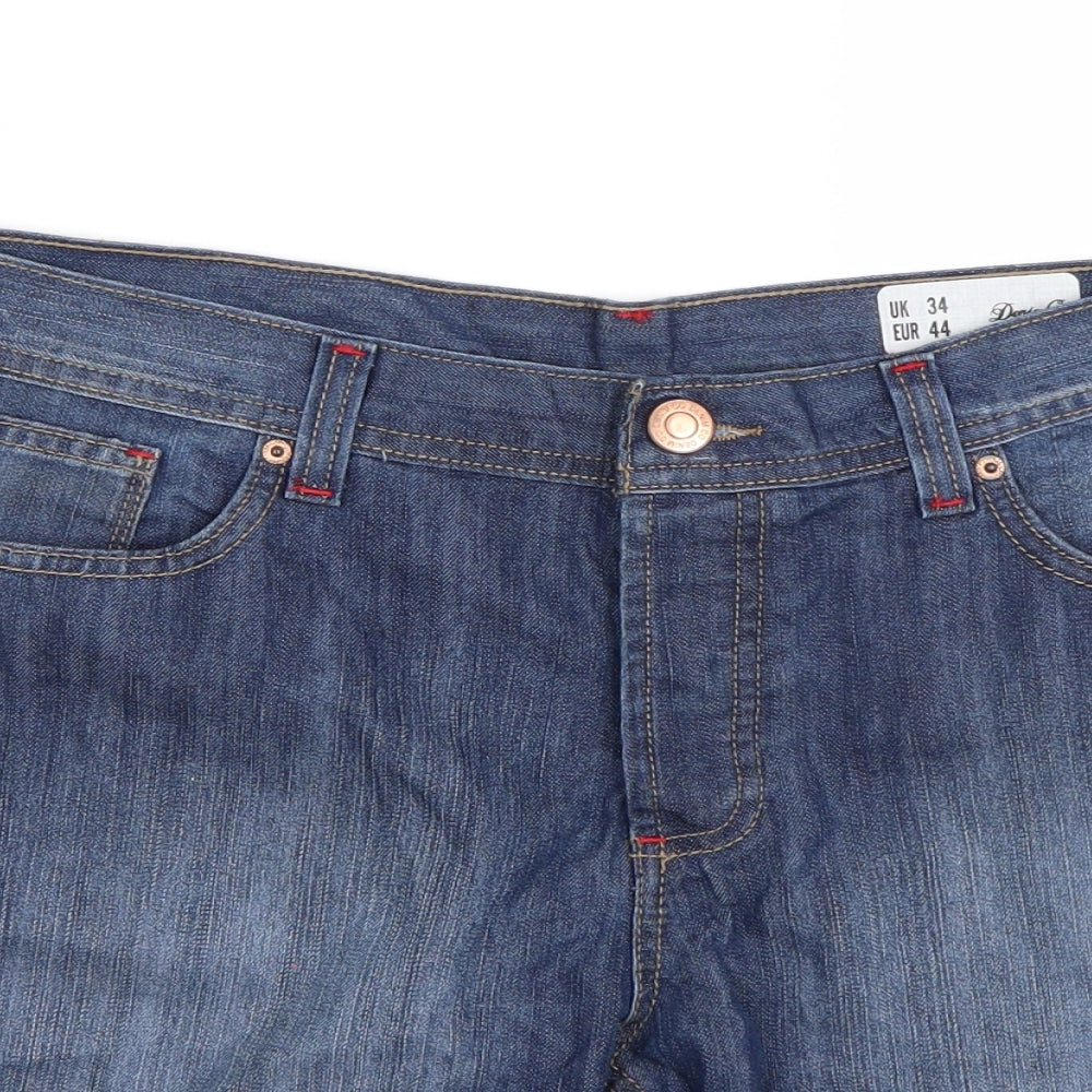 Denim & Co. Mens Blue   Bermuda Shorts Size 34