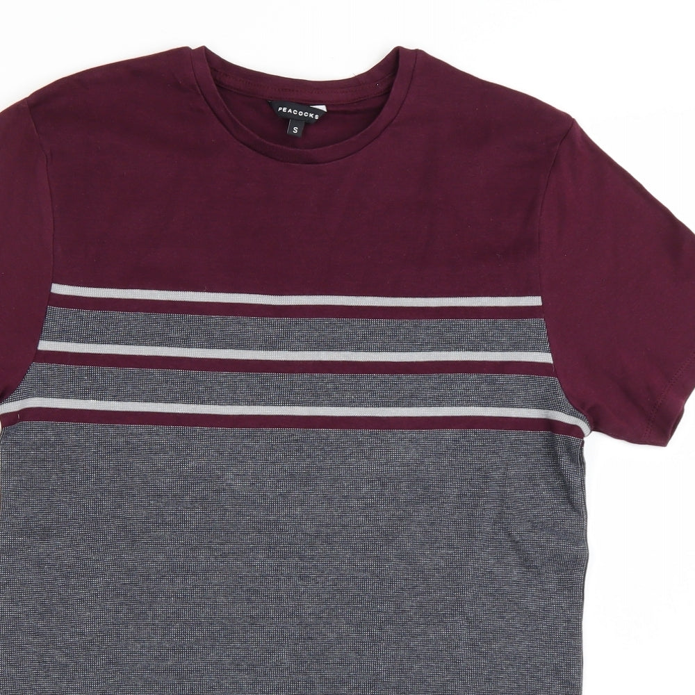 Peacocks Mens Purple    T-Shirt Size S