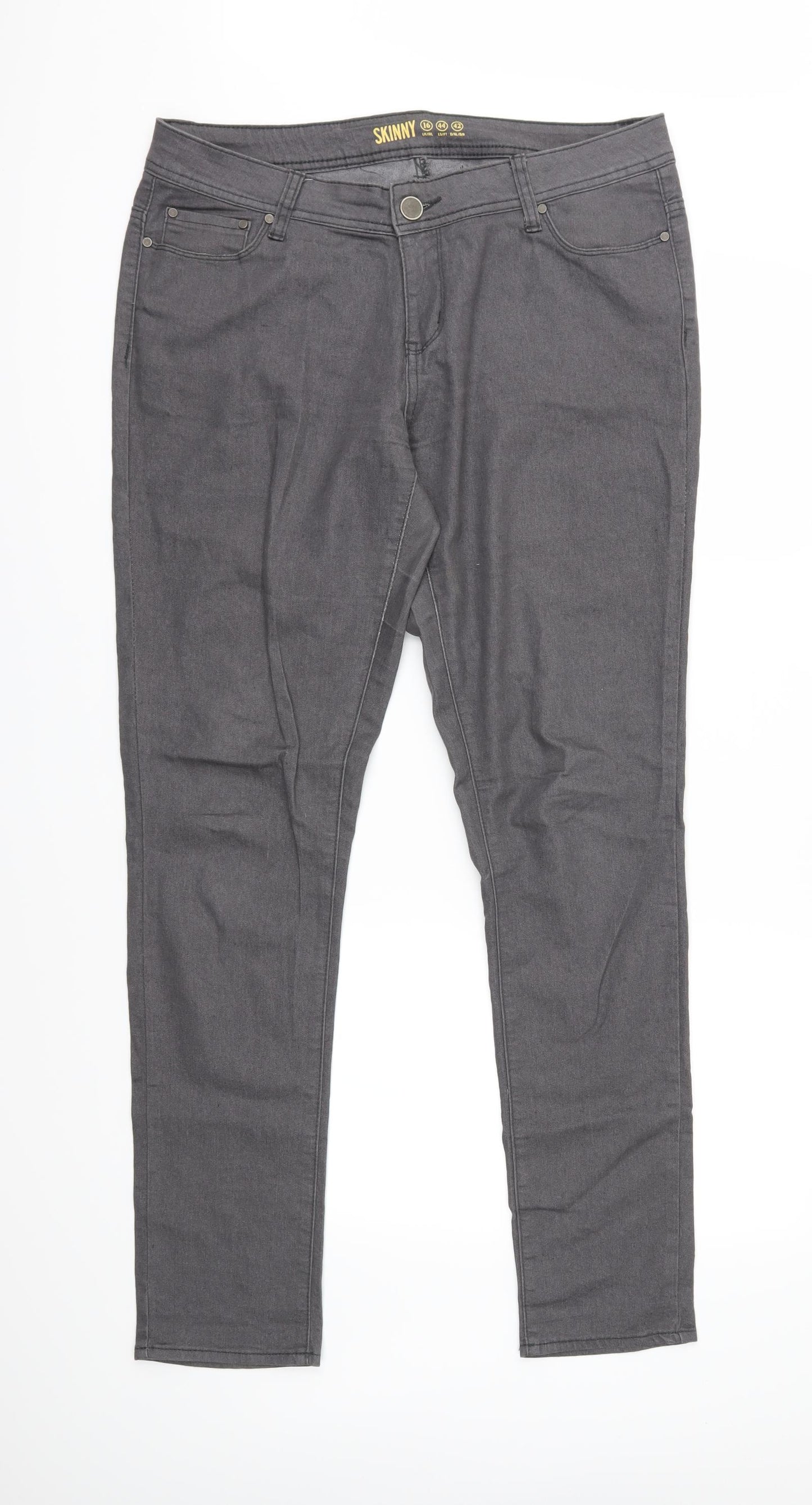 Denim & Co. Womens Grey  Denim Skinny Jeans Size 16 L32 in