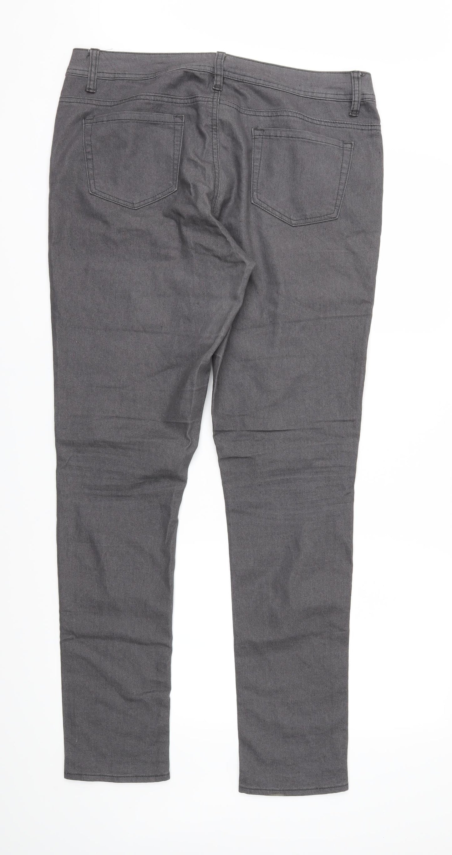 Denim & Co. Womens Grey  Denim Skinny Jeans Size 16 L32 in