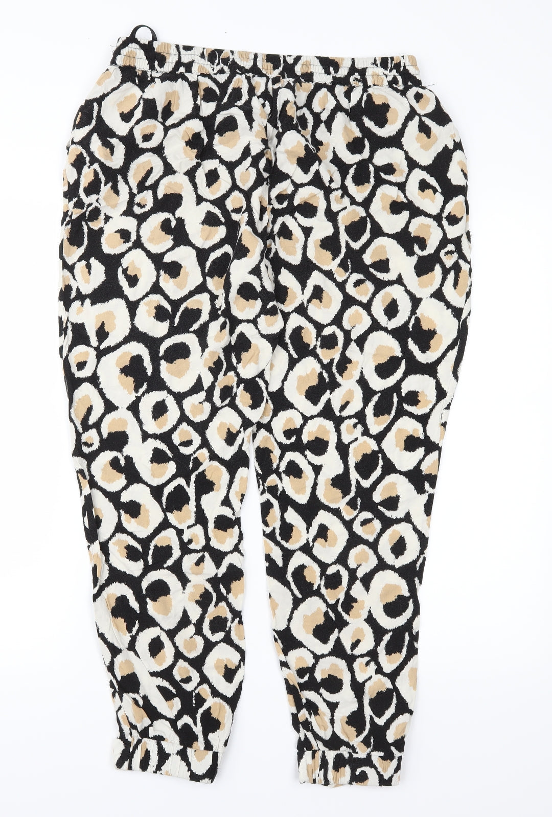 Dorothy Perkins Womens Brown Animal Print  Cropped Trousers Size 14 L26 in