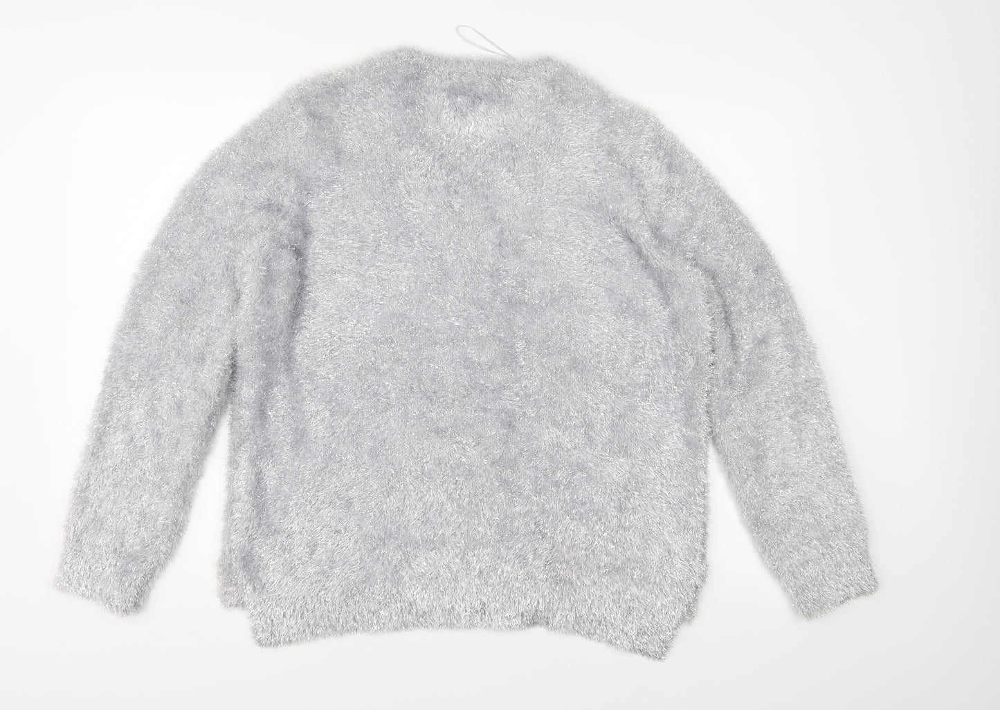 George Womens Silver  Knit Pullover Jumper Size 16