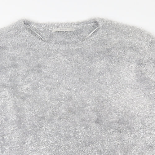 George Womens Silver  Knit Pullover Jumper Size 16