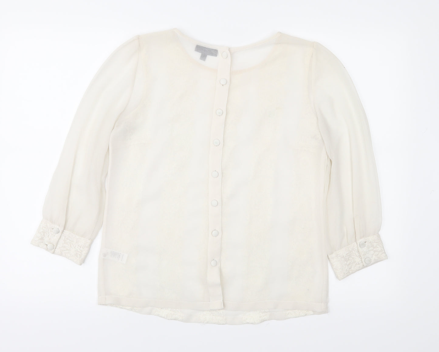 Topshop Womens Ivory  Chiffon Basic Blouse Size 10