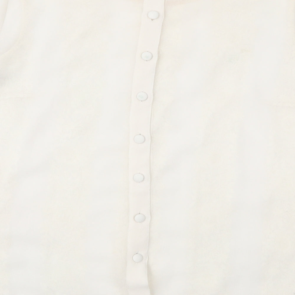 Topshop Womens Ivory  Chiffon Basic Blouse Size 10