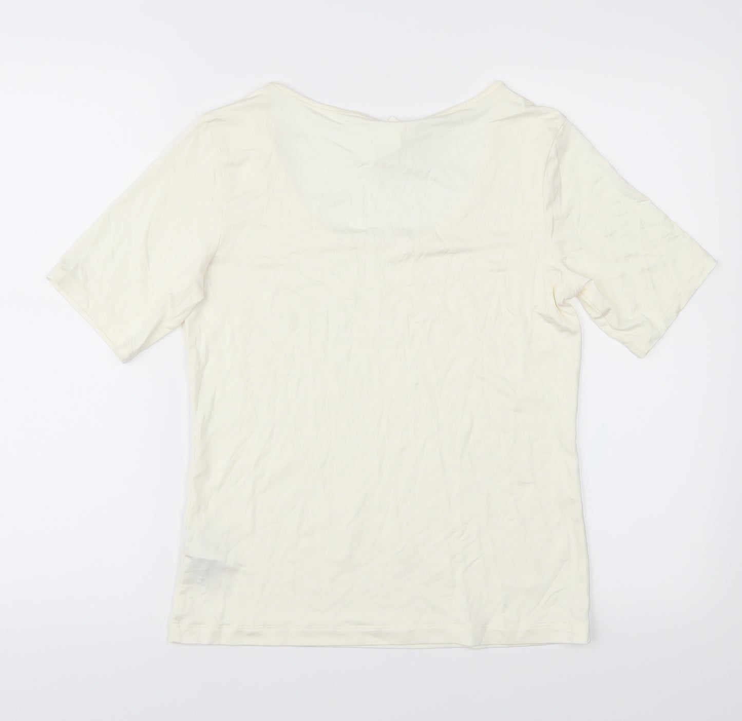 H&M Womens Ivory   Basic T-Shirt Size M  - Slinky feel