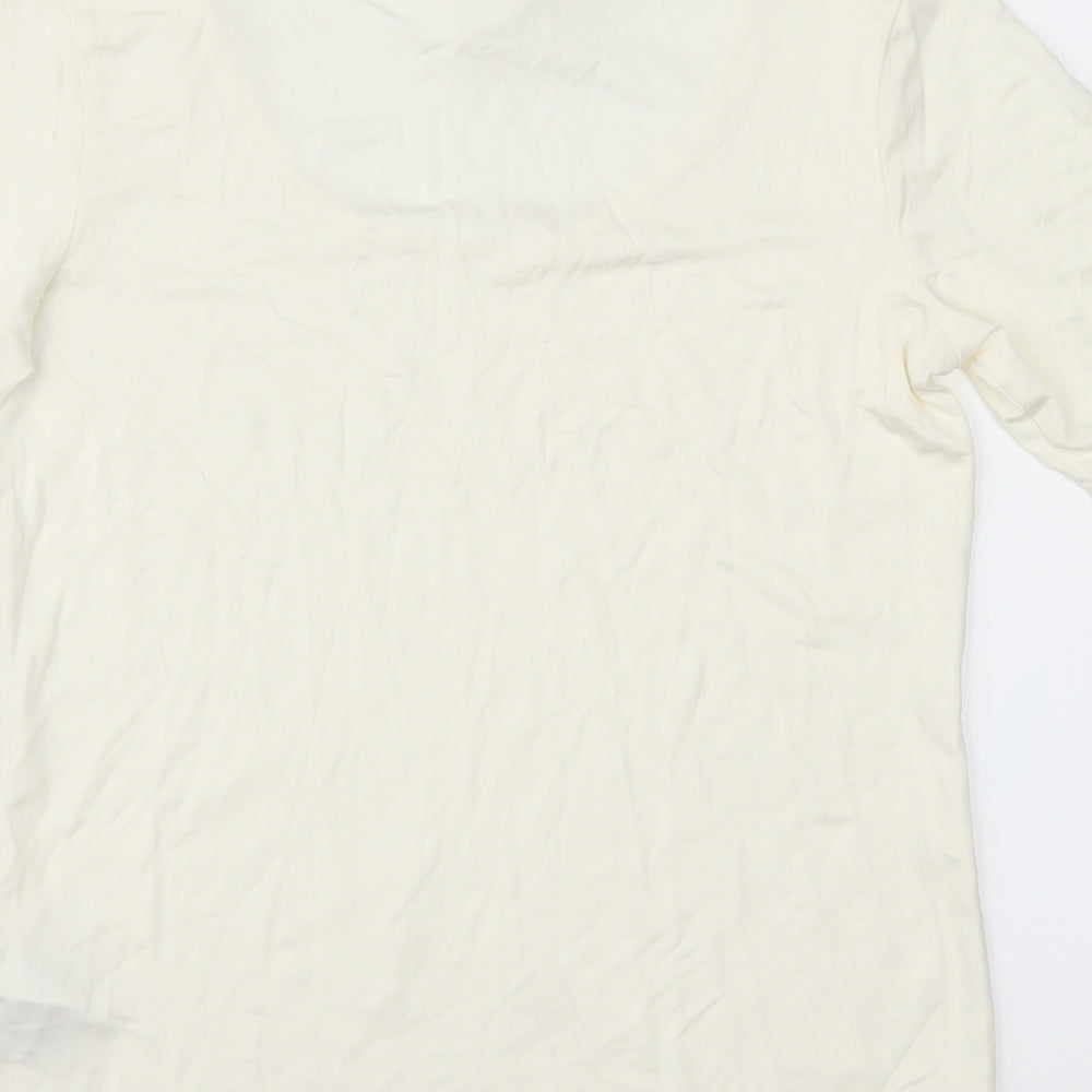 H&M Womens Ivory   Basic T-Shirt Size M  - Slinky feel
