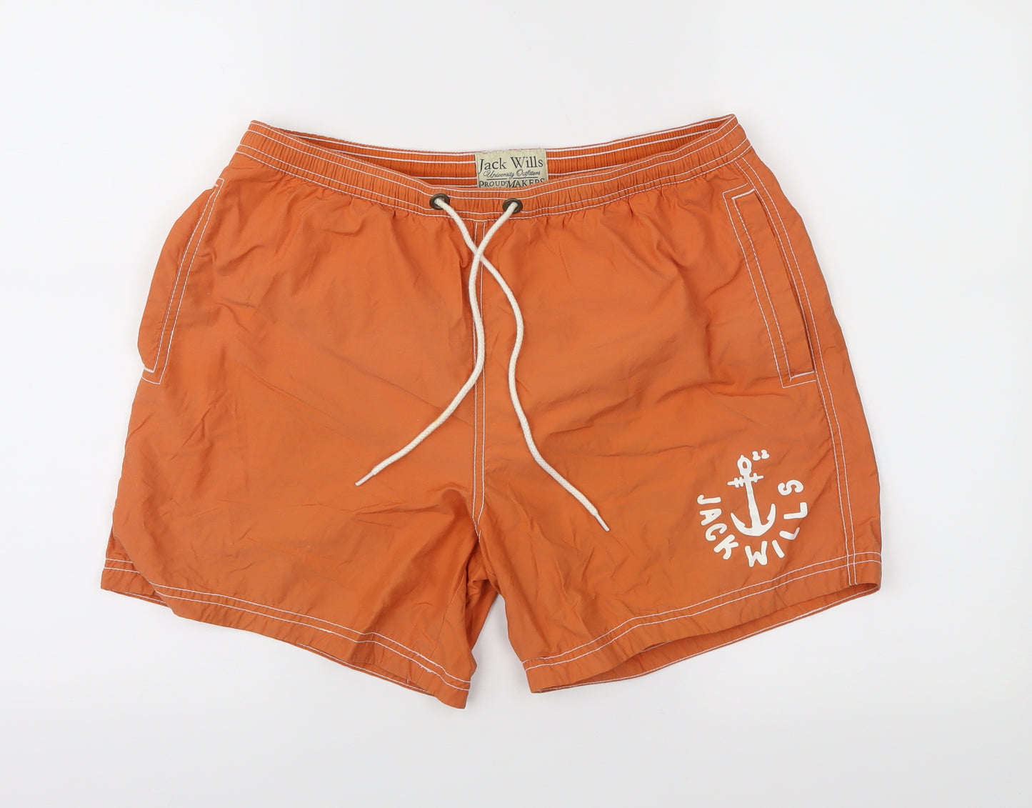 Jack Wills Mens Orange   Athletic Shorts Size M