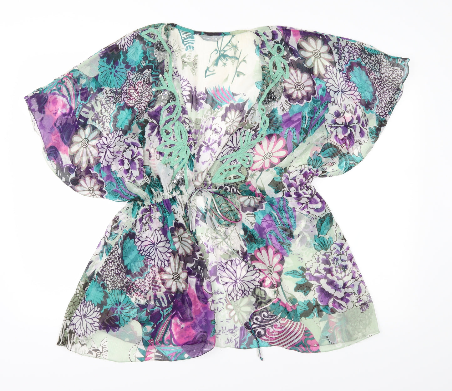 Per Una Womens Multicoloured Floral Chiffon Basic Blouse Size 18  - Beach wear