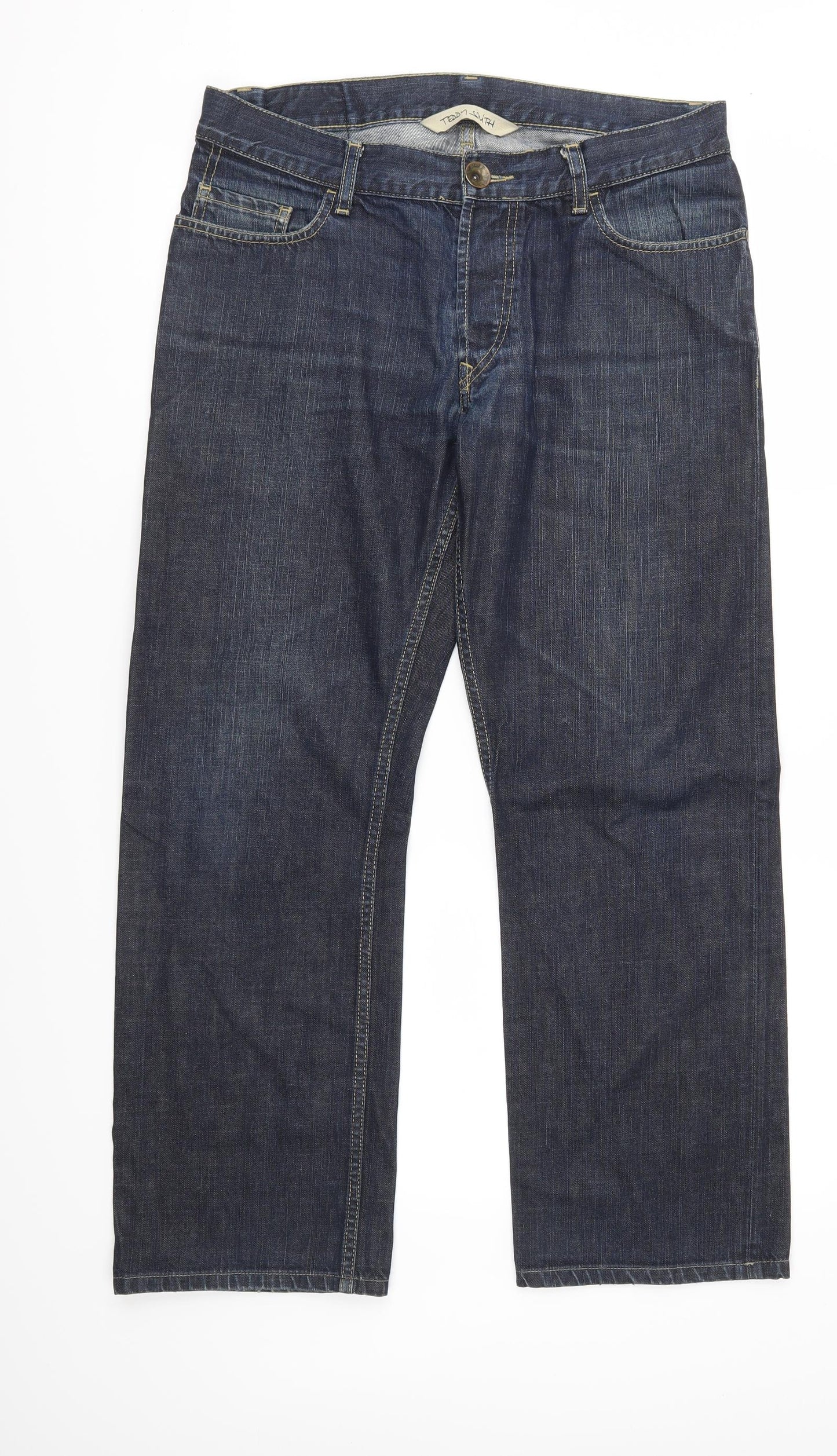 Teddy Smith Mens Blue  Denim Straight Jeans Size 34 in L32 in