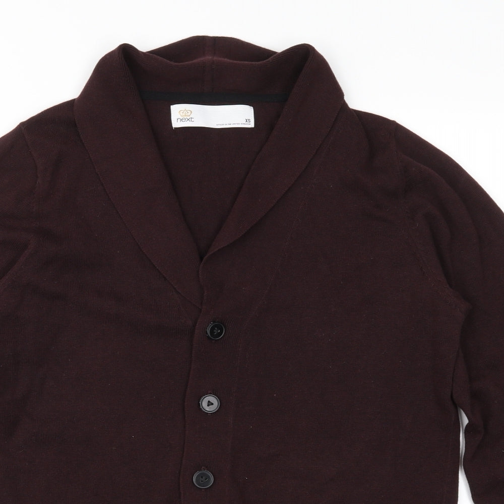 NEXT Mens Brown  Knit Cardigan Jumper Size XS