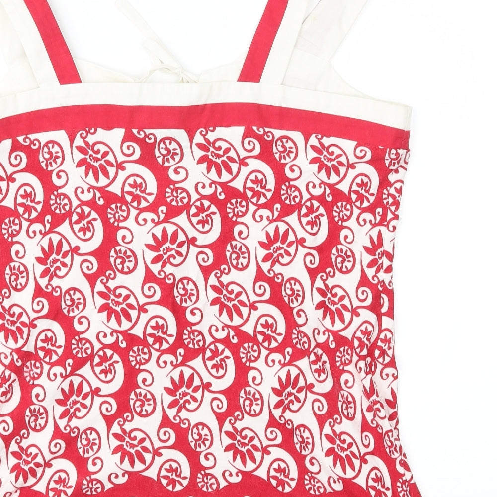 Principles Womens Red Floral Jersey Basic Blouse Size 14