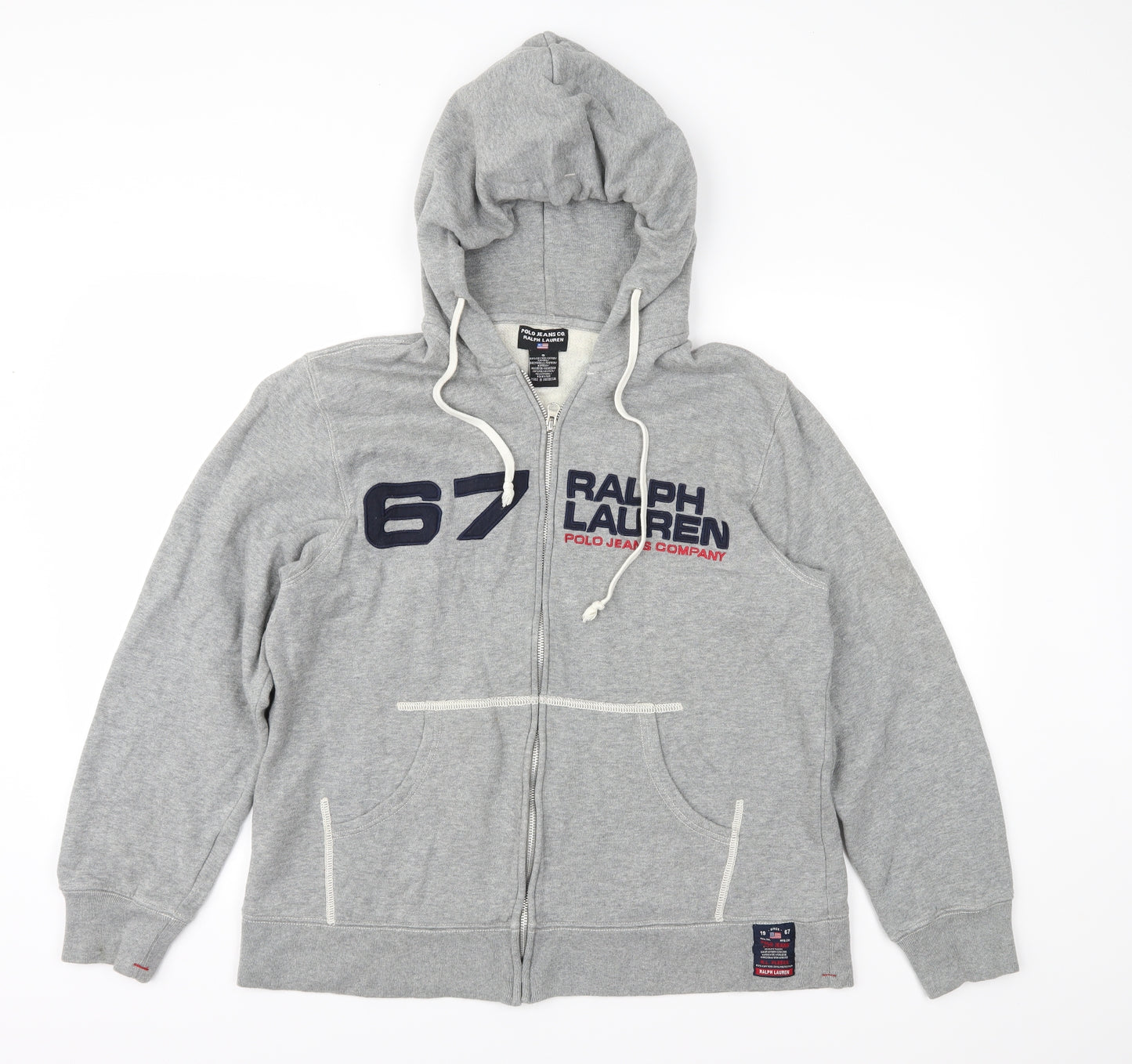 Polo Ralph Lauren Mens Grey  Jersey Full Zip Hoodie Size S