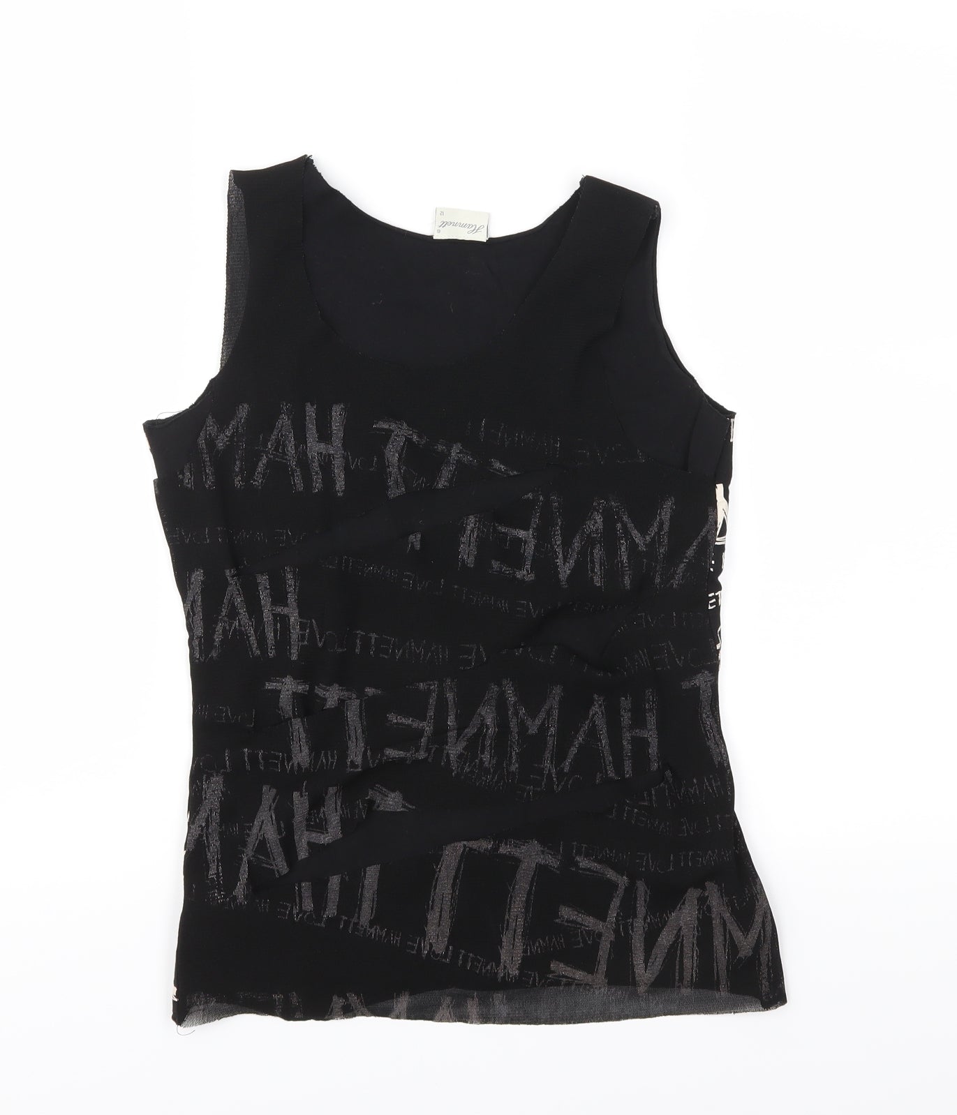 Hamnett Womens Black  Jersey Basic T-Shirt Size 12