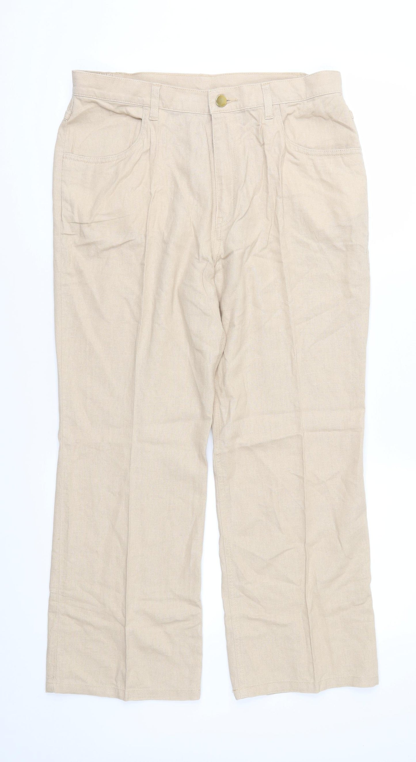 Marks and Spencer Womens Beige   Trousers  Size 14 L26 in
