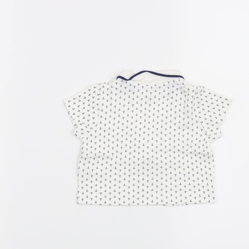 Little Me Boys White   Basic T-Shirt Size 6-9 Months  - Anchor