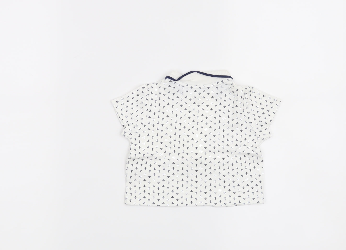 Little Me Boys White   Basic T-Shirt Size 6-9 Months  - Anchor