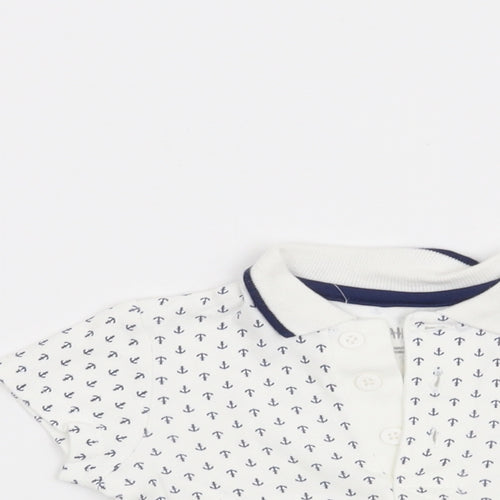 Little Me Boys White   Basic T-Shirt Size 6-9 Months  - Anchor