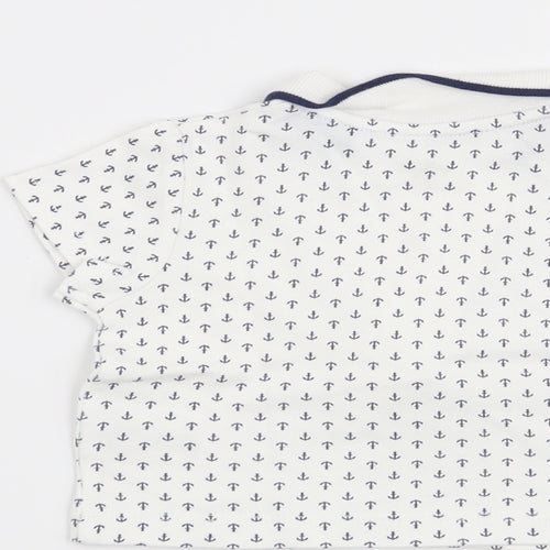 Little Me Boys White   Basic T-Shirt Size 6-9 Months  - Anchor