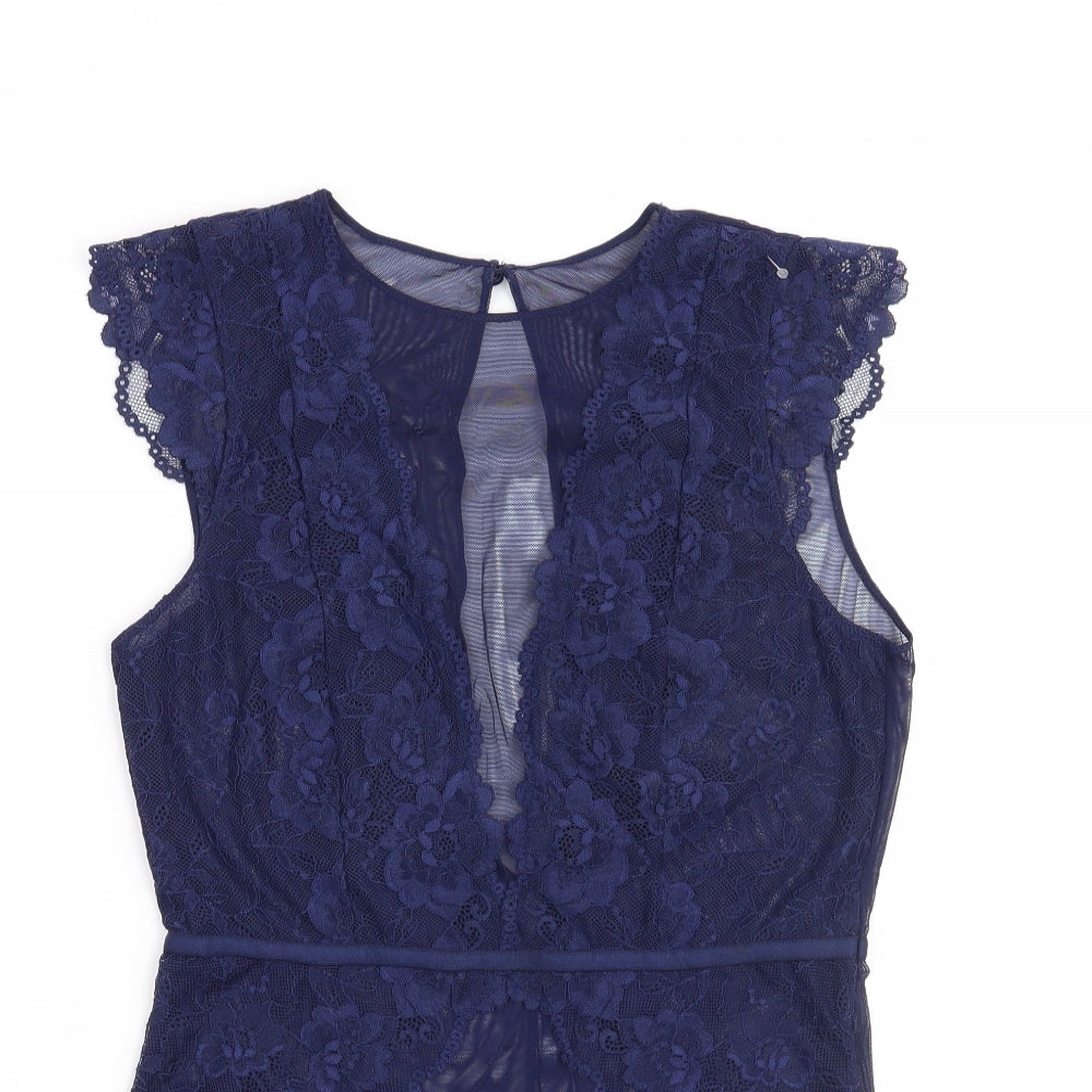 H&M Womens Blue Floral  Basic Blouse Size S