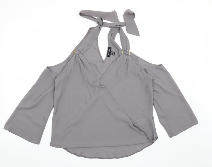 New Look Womens Grey Basic Blouse Size 12