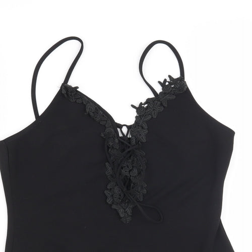 Topshop Womens Black Floral  Basic Blouse Size 12