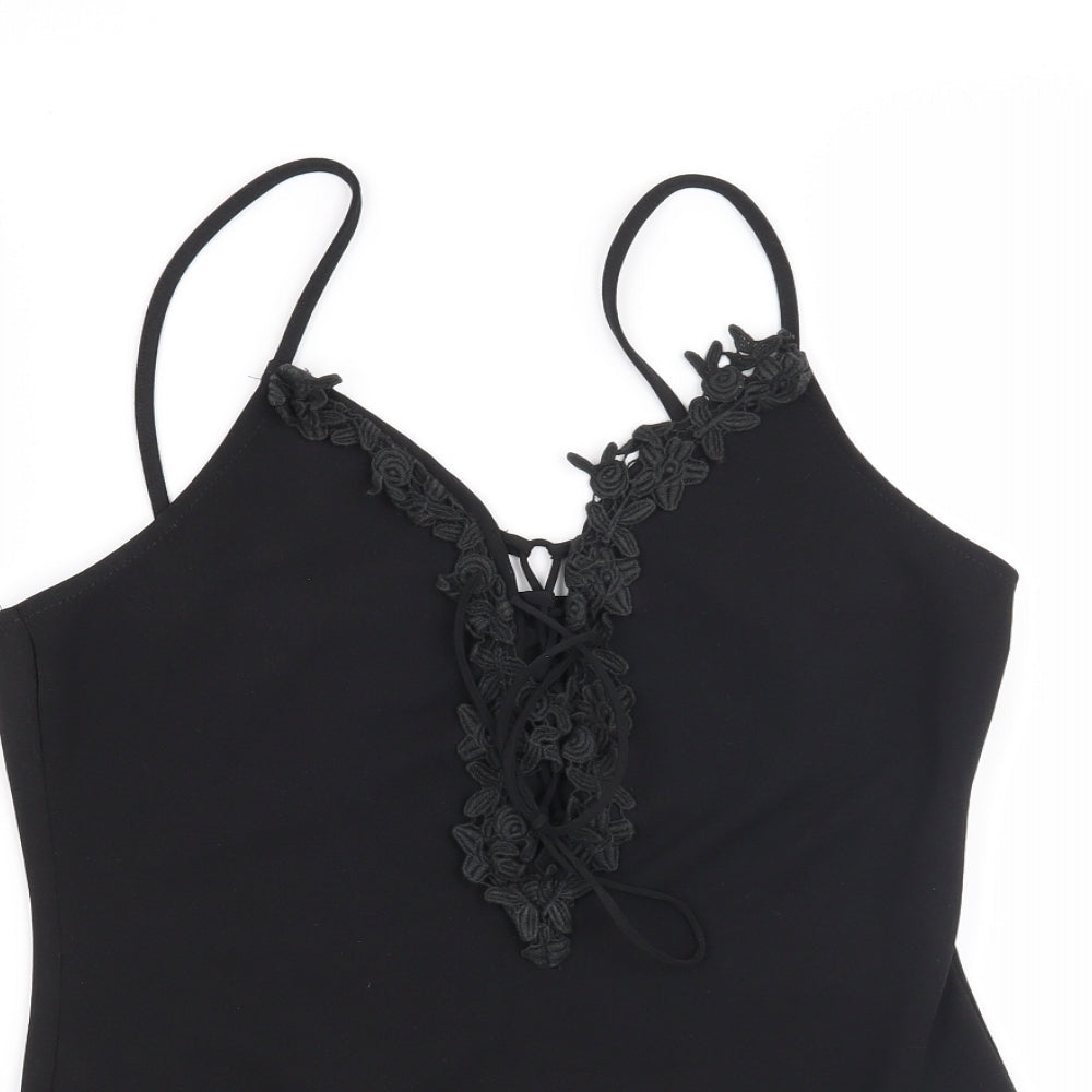 Topshop Womens Black Floral  Basic Blouse Size 12
