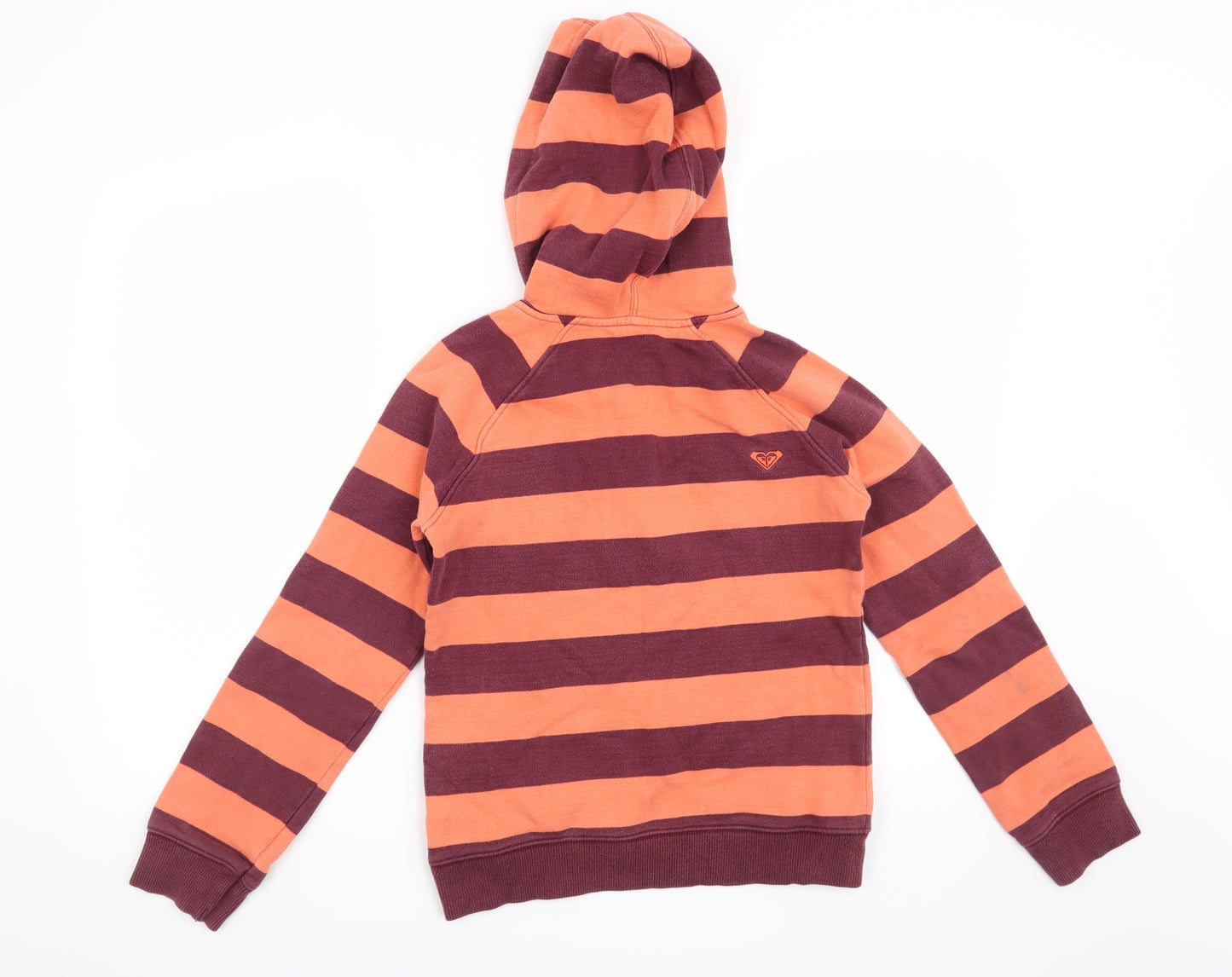 ROXY Womens Orange Striped  Pullover Hoodie Size M