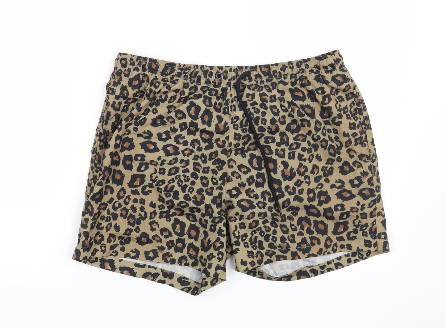 Primark Mens Brown Animal Print  Bermuda Shorts Size S