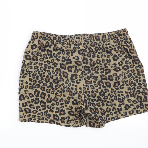 Primark Mens Brown Animal Print  Bermuda Shorts Size S