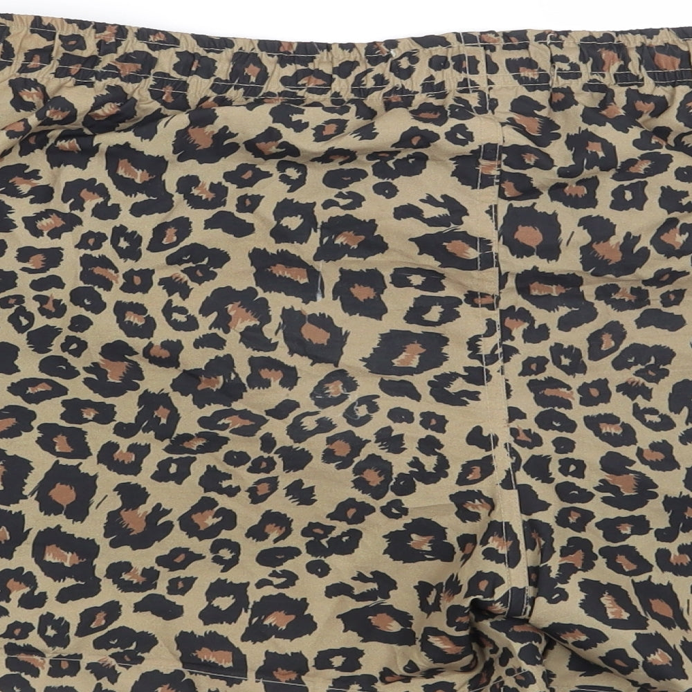 Primark Mens Brown Animal Print  Bermuda Shorts Size S