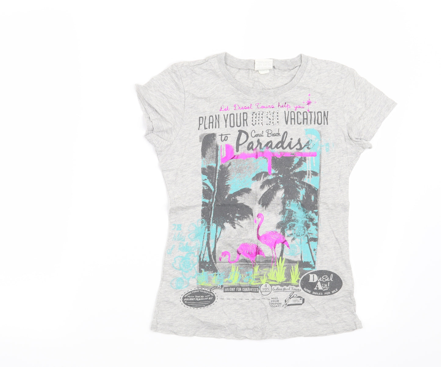 Diesel Girls Grey   Basic T-Shirt Size L  - Paradise