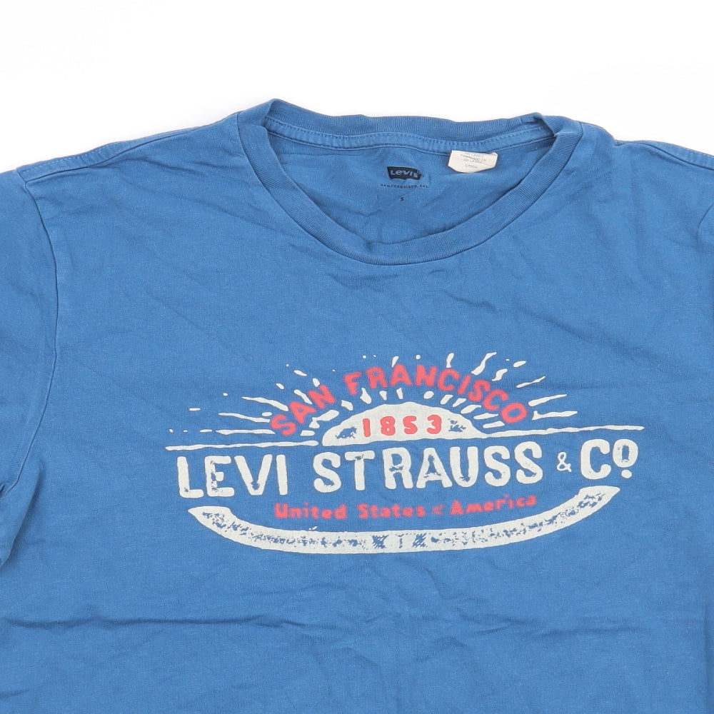 Levis Mens Blue    T-Shirt Size S