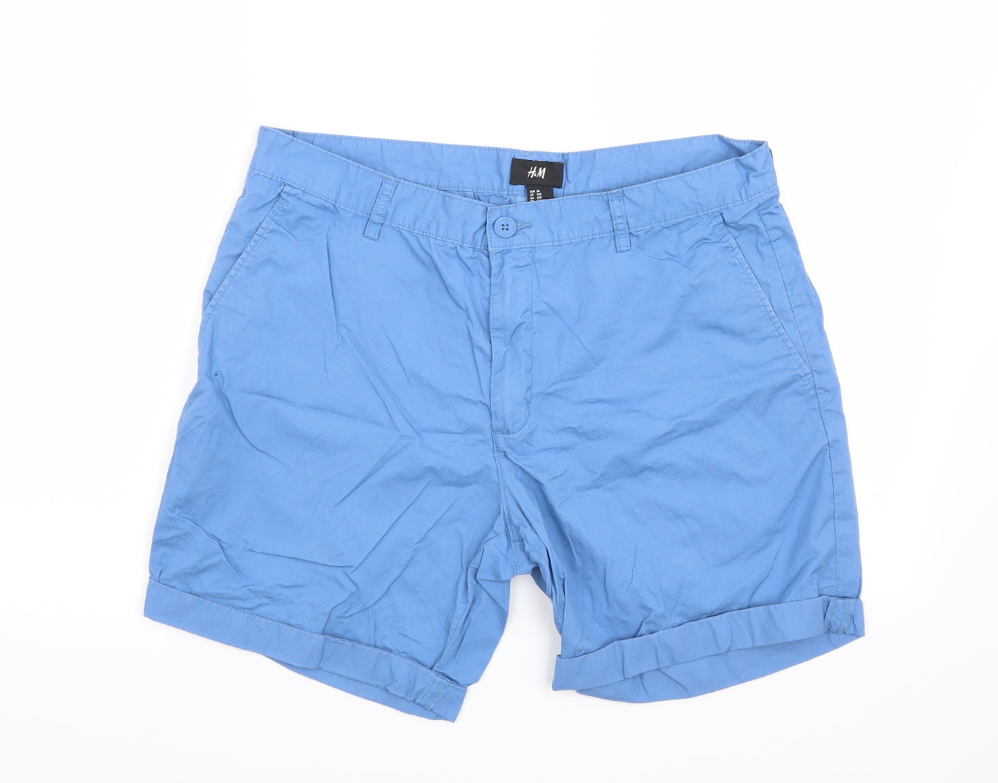H&M Mens Blue   Chino Shorts Size 34 in