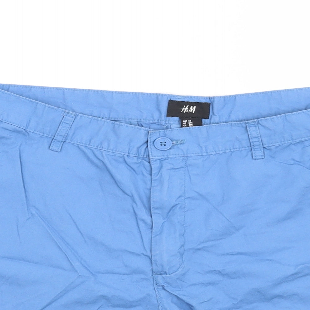 H&M Mens Blue   Chino Shorts Size 34 in